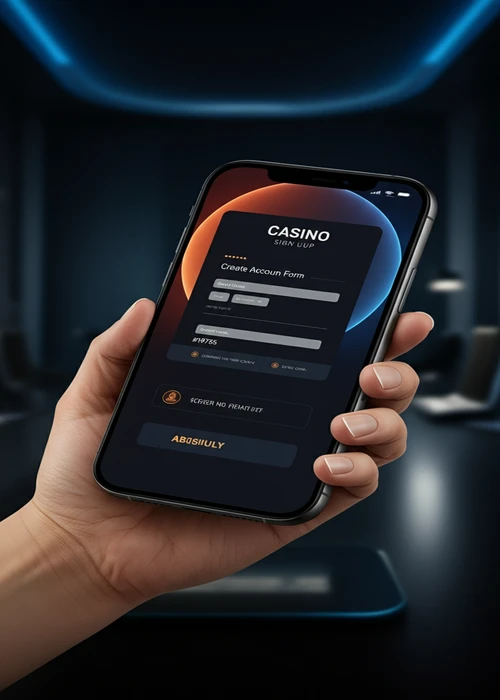 Capture d'écran de la page d'inscription simplifiée de Casinova Casino, illustrant la rapidité du processus.